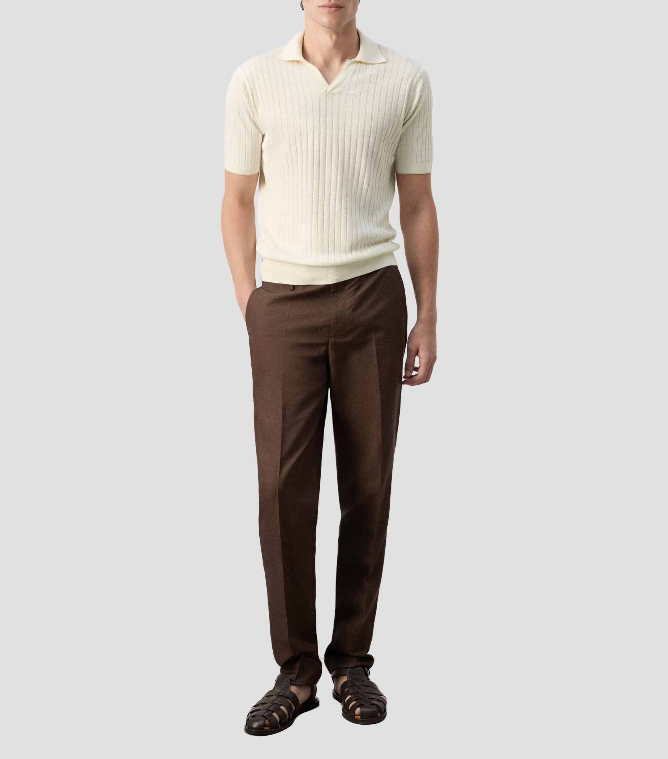 Playera Tipo Polo Manga Corta Sólido Hombre